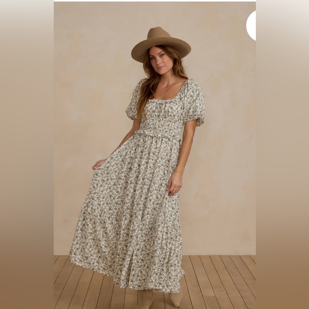 Rylee + Cru Cream Floral Maxi Dress